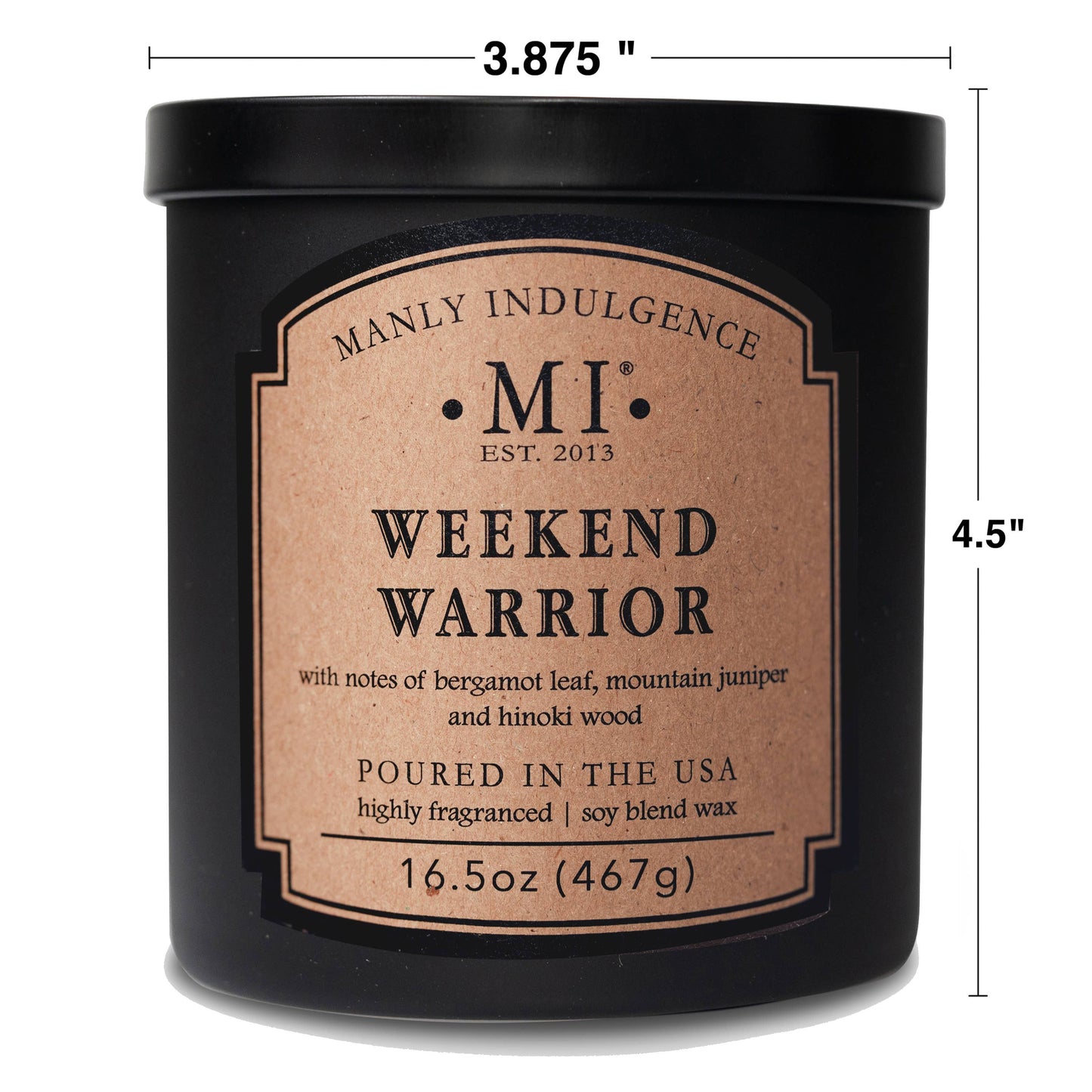Manly Indulgence Classic+ Weekend Warrior, 2 Wick, 16.5 oz