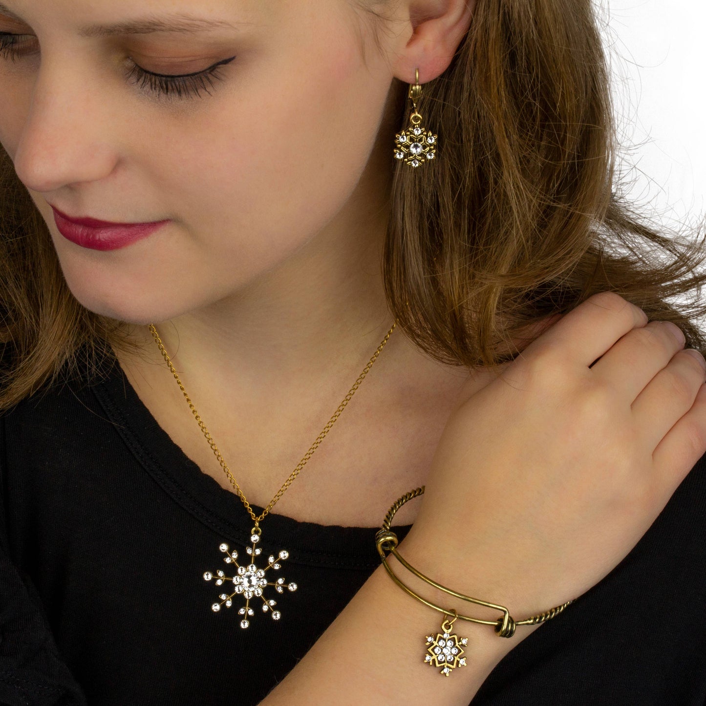 Pendientes Lumi con forma de copo de nieve