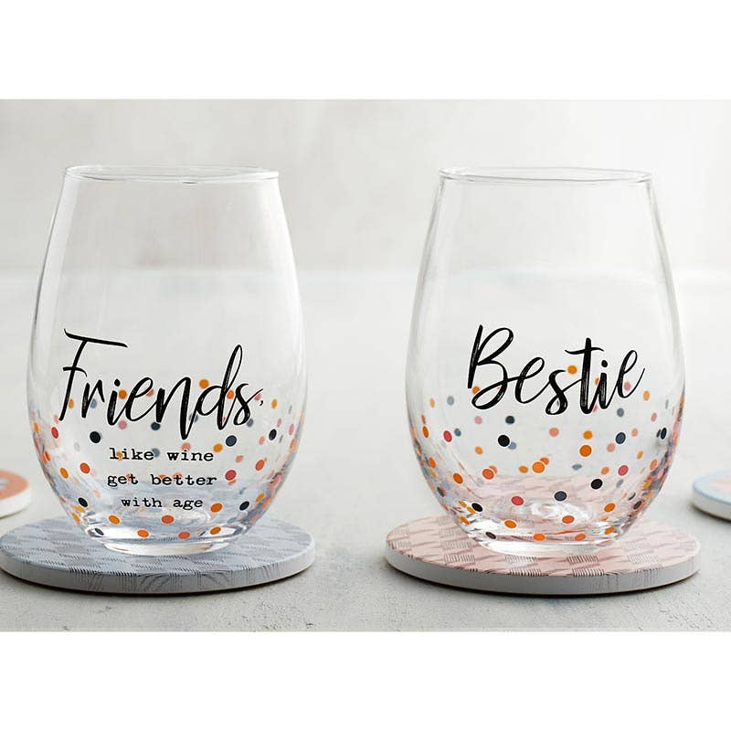 Stemless Wine Glass - Bestie