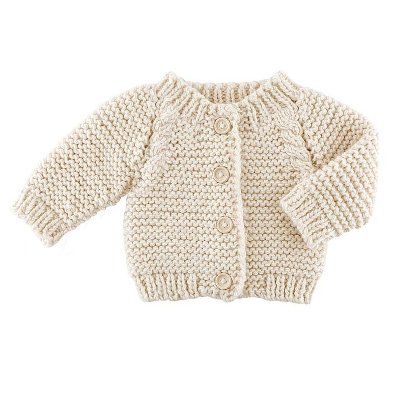 Cozy Knit Sweater - Round Buttons 0-6 Mo