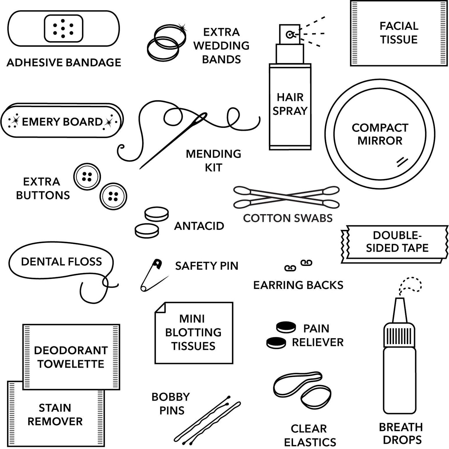 Velvet Minimergency Kit for Bridesmaids