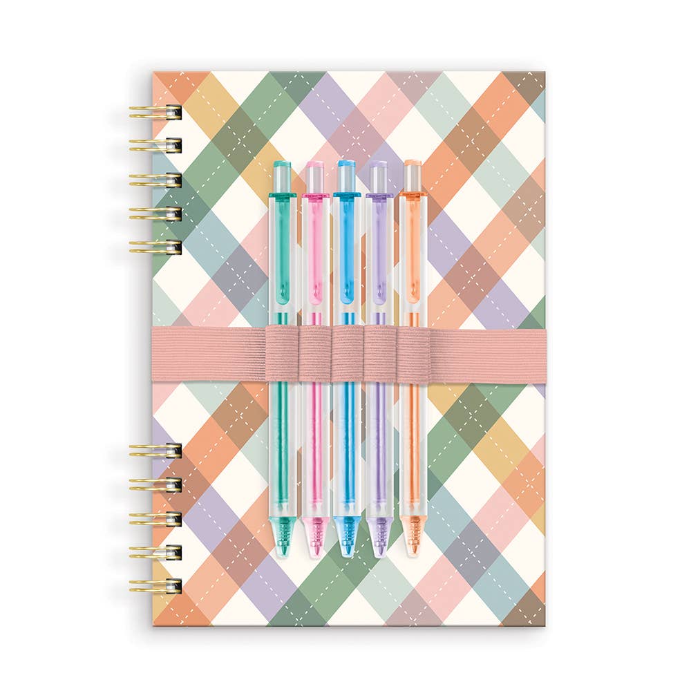 Argyle Spiral Notebook & Pen Set