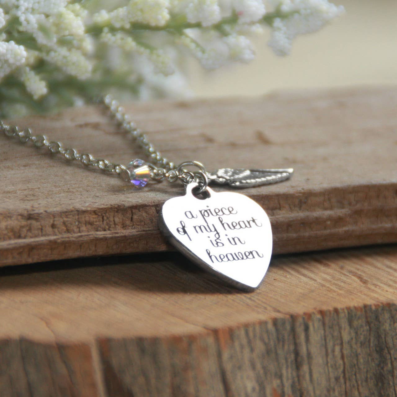 Memory Necklace A Piece of my Heart is in Heaven