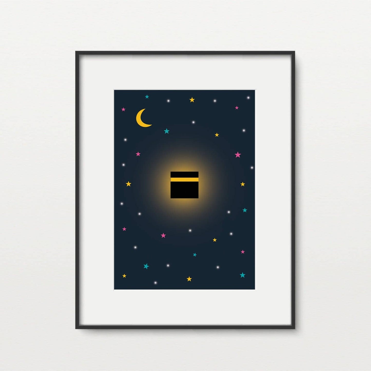 Kaaba at Midnight A4 Print Islamic Art Home Decor