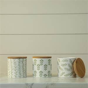 Leafy Green Dolomite Canisters -assorted-sold seperately