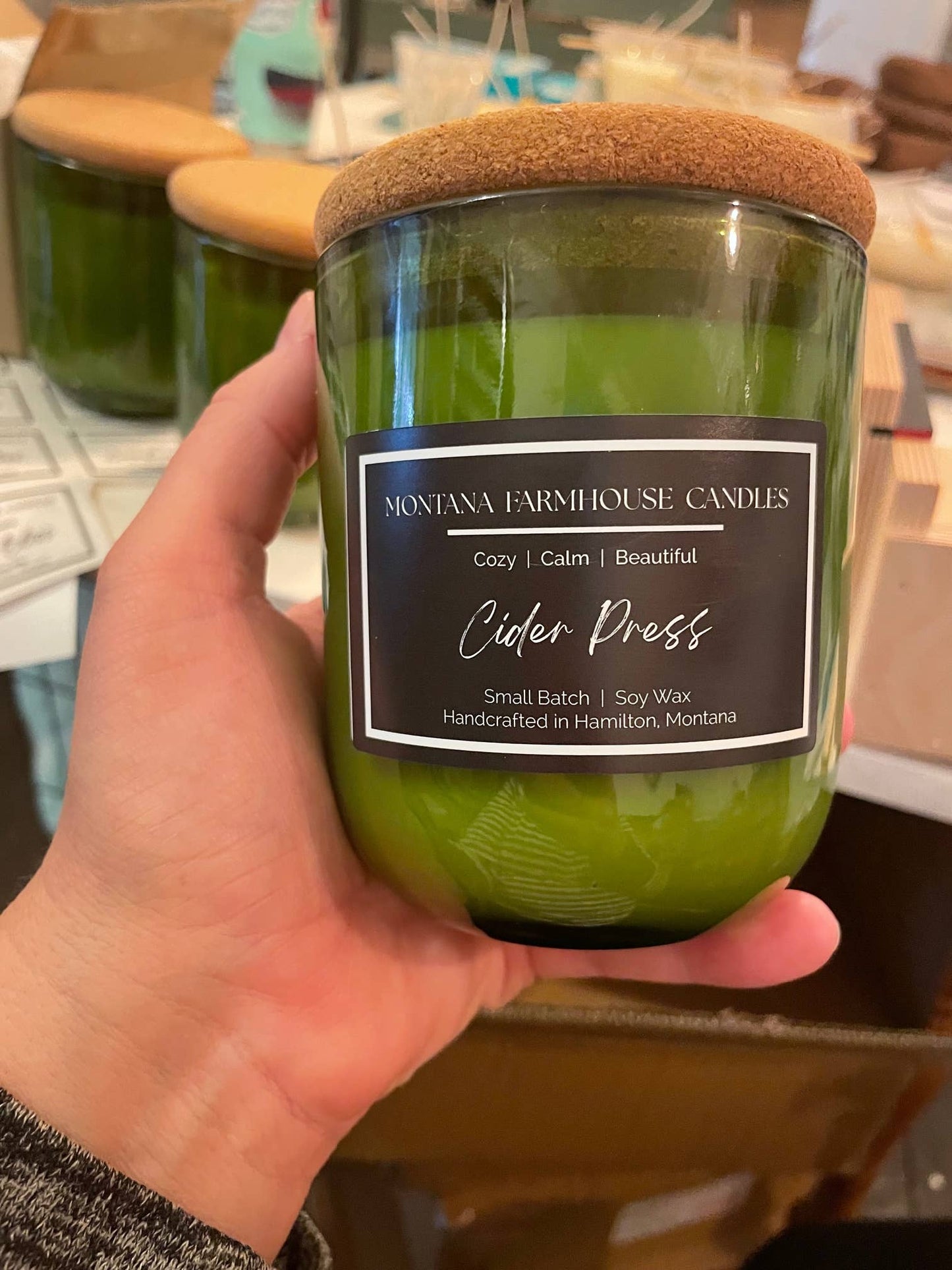 Wine Bottle Tumbler w/Cork Lid - Green - 12 Oz.