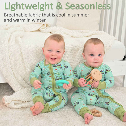 LollyBanks - Bamboo Baby Convertible Zipper Pajamas - Golf Cart