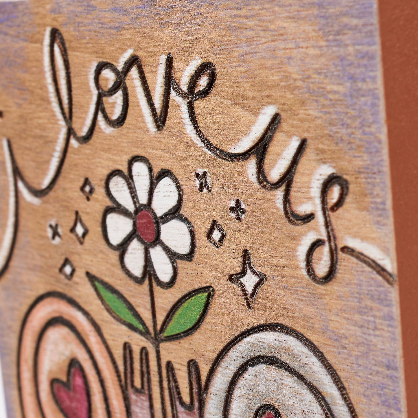 I Love Us Block Sign
