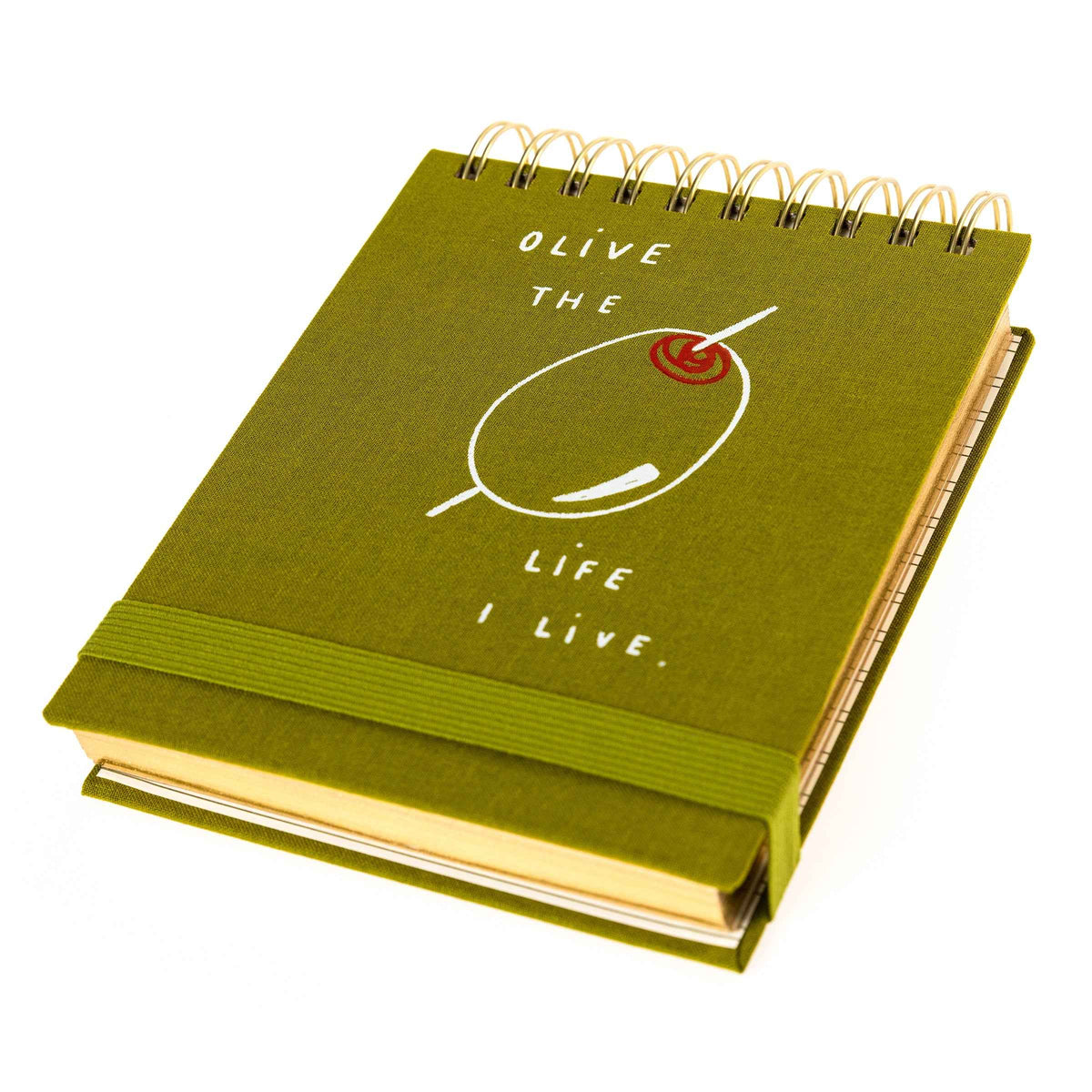 Olive Fabric-Bound Notepad