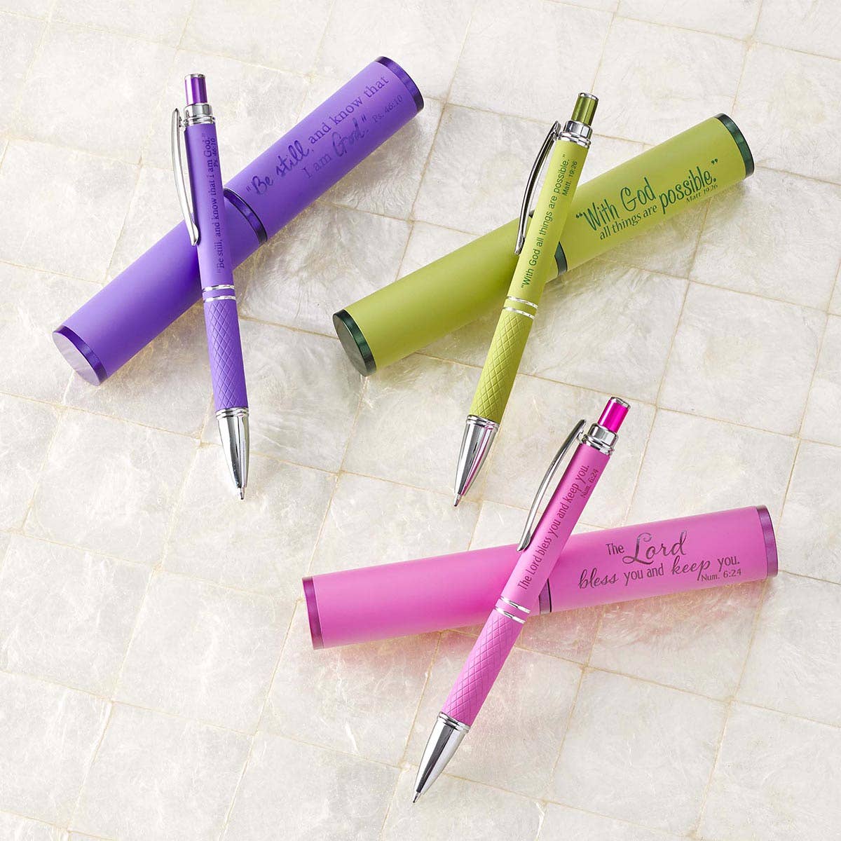 Pen in Case Be Still Purple Ps. 46:10