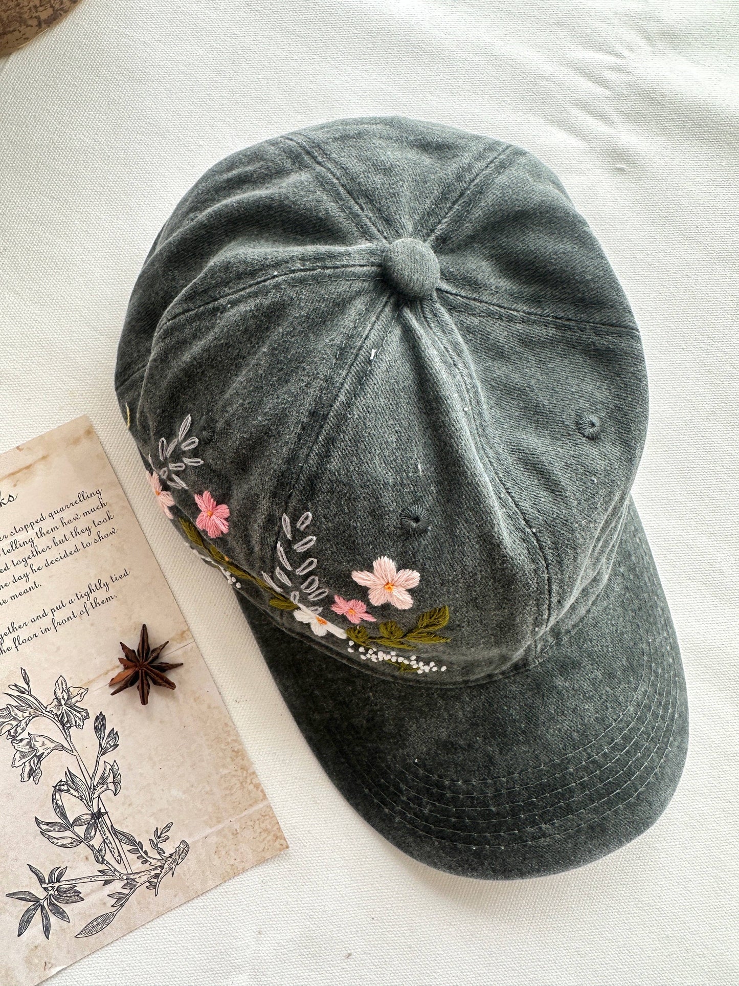 Flower Garden Embroidered Baseball Cap