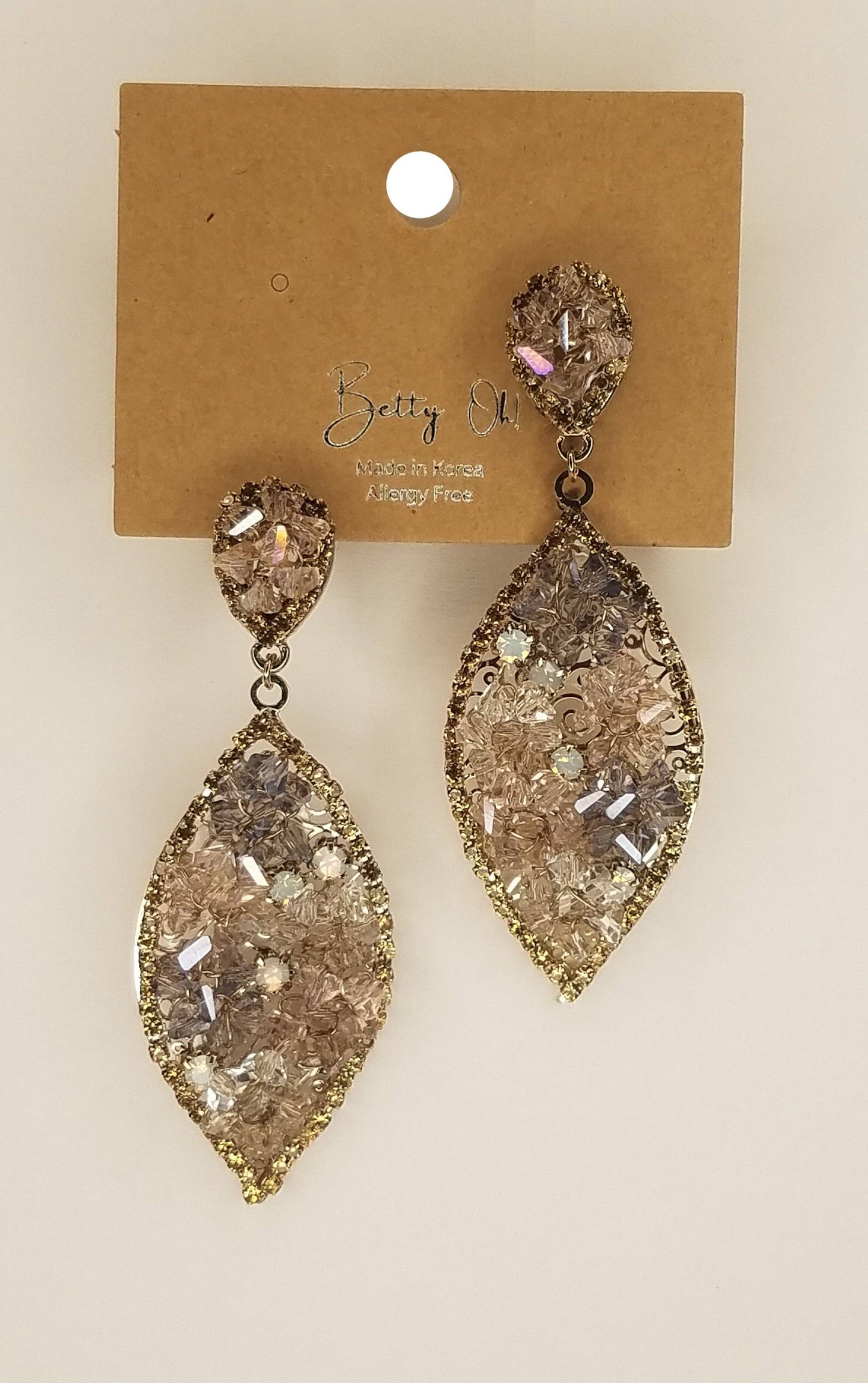 Crystal Decorated Handmade Dangle Earring