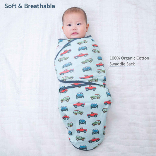 LollyBanks - Adventure is calling Baby Sleep Swaddle 100% Organic Cotton