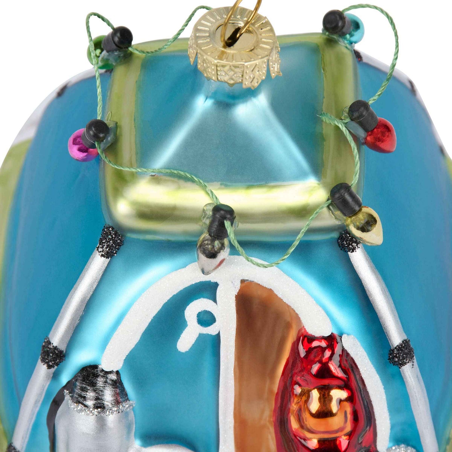Camping Tent Glass Ornament