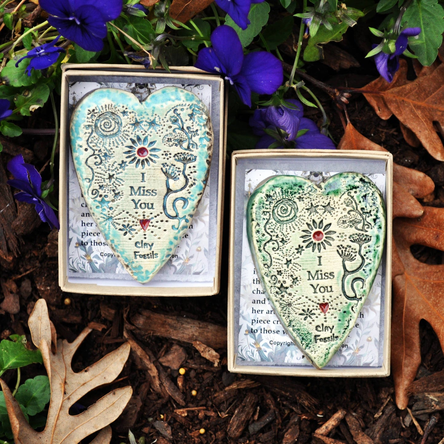 Forever in my heart, ceramic, gift, pottery ornament, USA