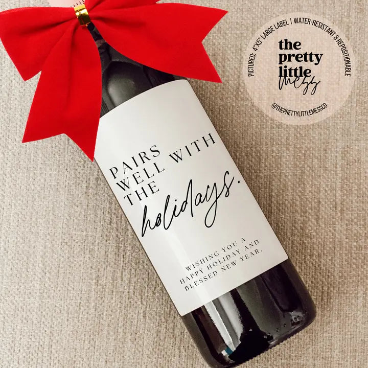 Holiday Wine Label, Christmas Gift, Holidays
