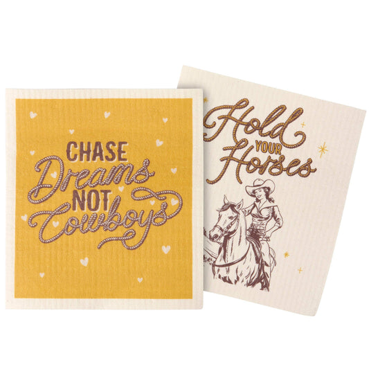 Dreams Not Cowboys Swedish Dishcloth Set
