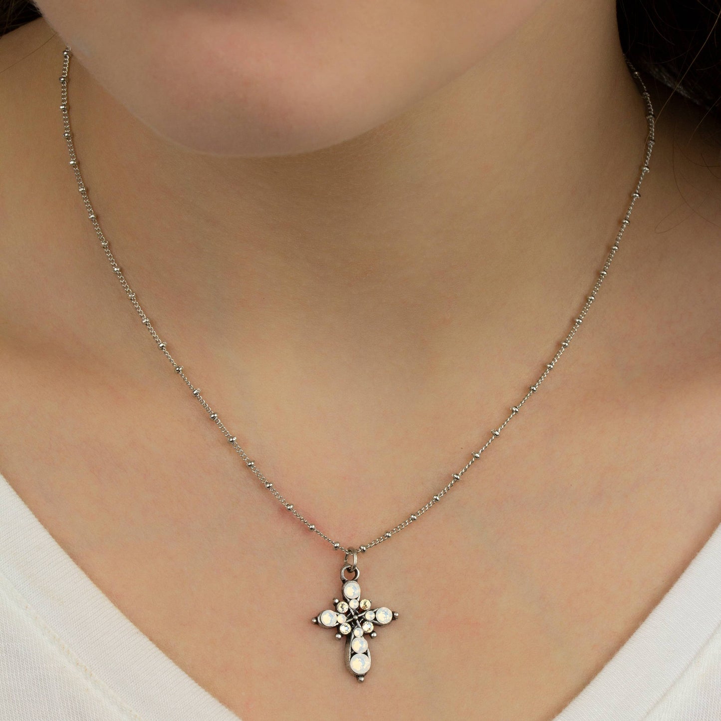 Agatha Crystal Cross Necklace