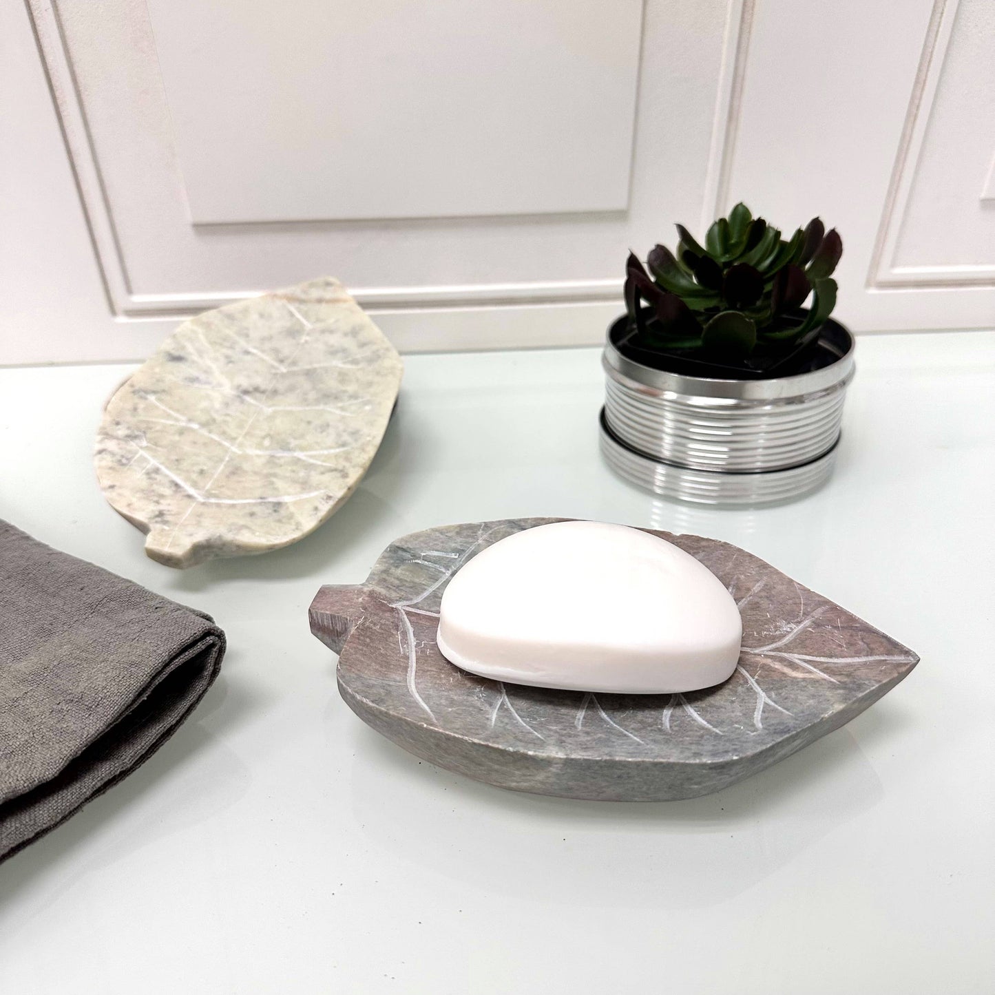 Leaf Etched Soap Dish