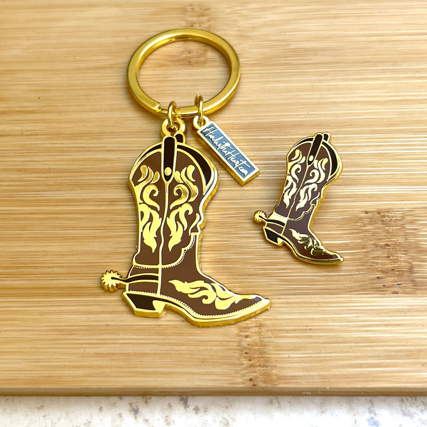 Cowboy Boots Enamel Keychain