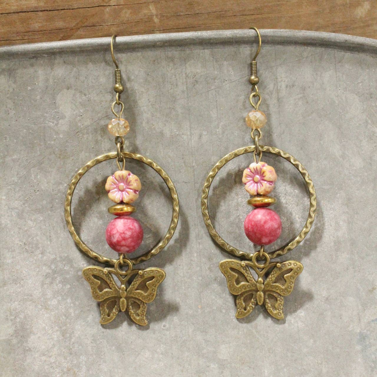 Fly High Butterfly Bling Dangle Earrings