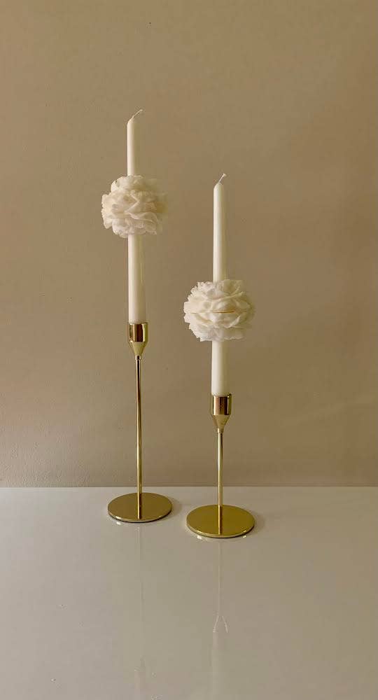 Peony Candle Flower For Candlestick / Set