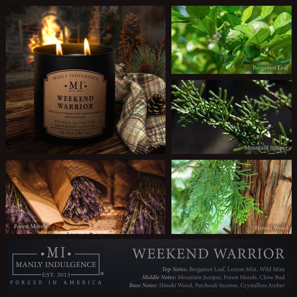 Manly Indulgence Classic+ Weekend Warrior, 2 Wick, 16.5 oz