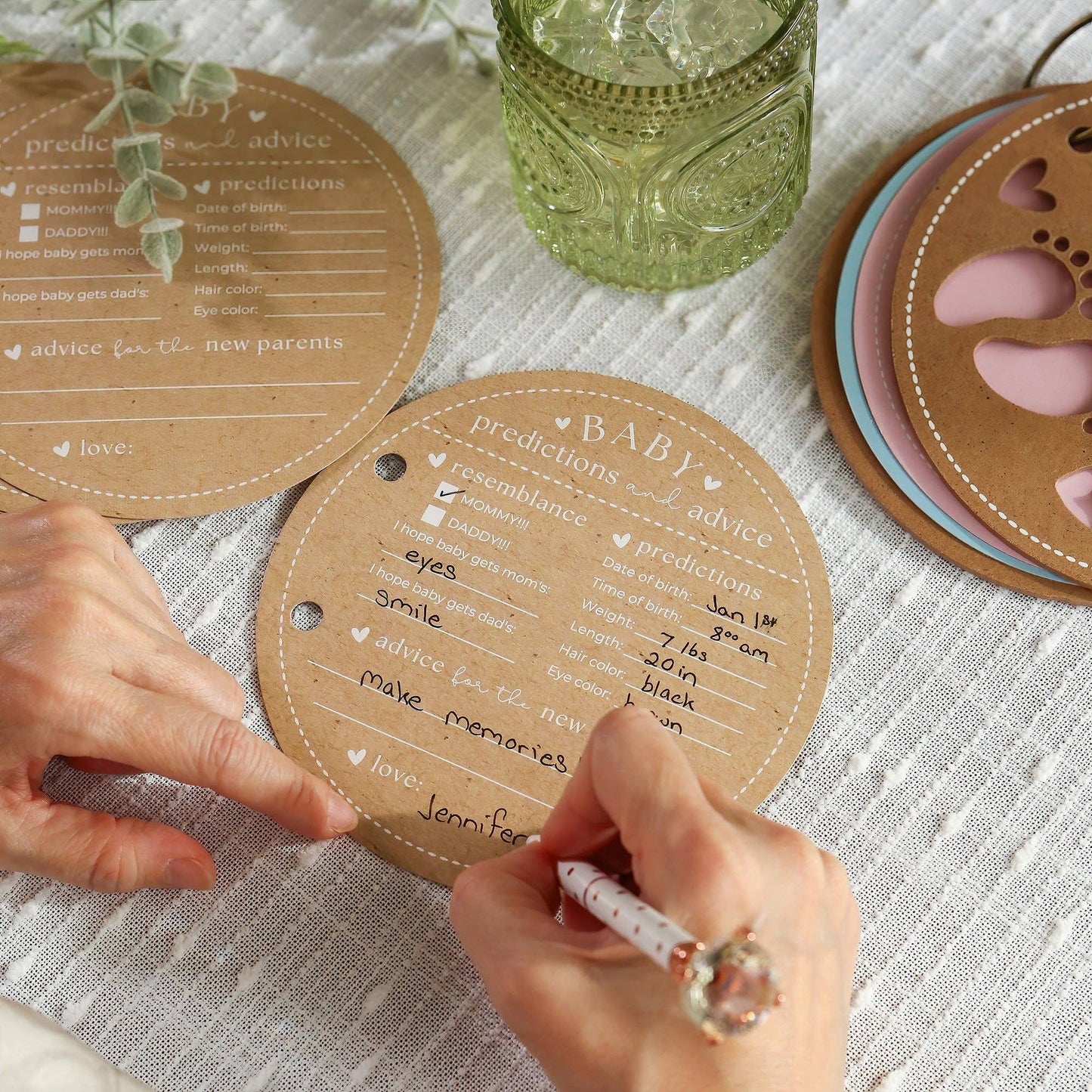 Baby Shower Prediction Advice Card Keepsake Book