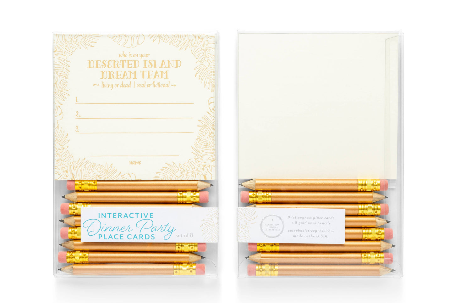 Tarjetas para marcar los puestos en una cena | Isla desierta