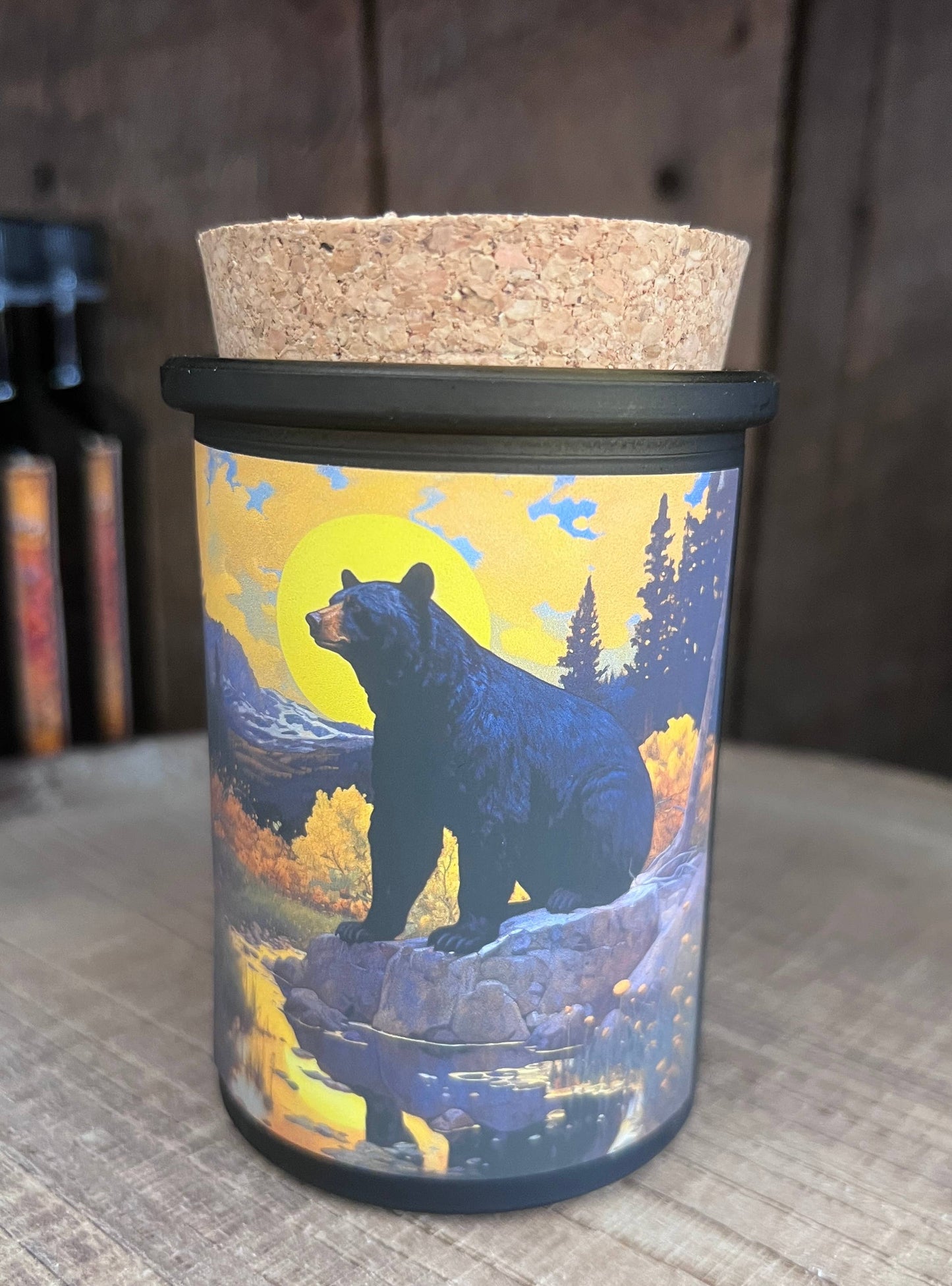 Art Nouveau Bears Art Candle Black Bear, Grizzly Bear Mtn