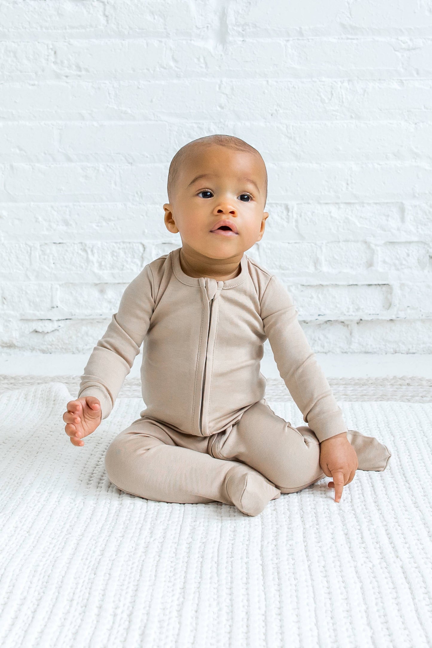 Organic Baby Zipper Sleeper Clay