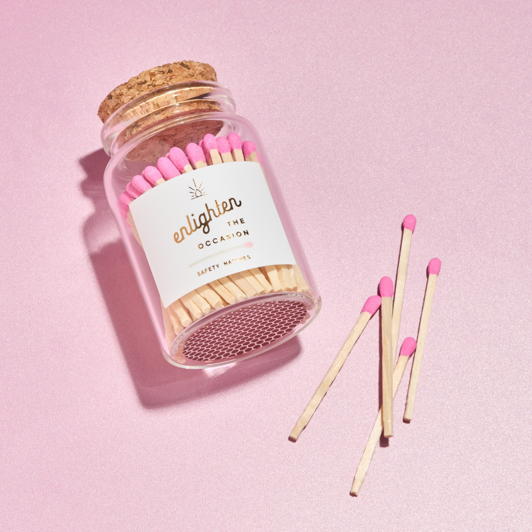 Lux Mini Match Corked Vial with Bubblegum Pink Matchsticks