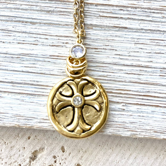 Vintage Cross religious jewelry necklace
