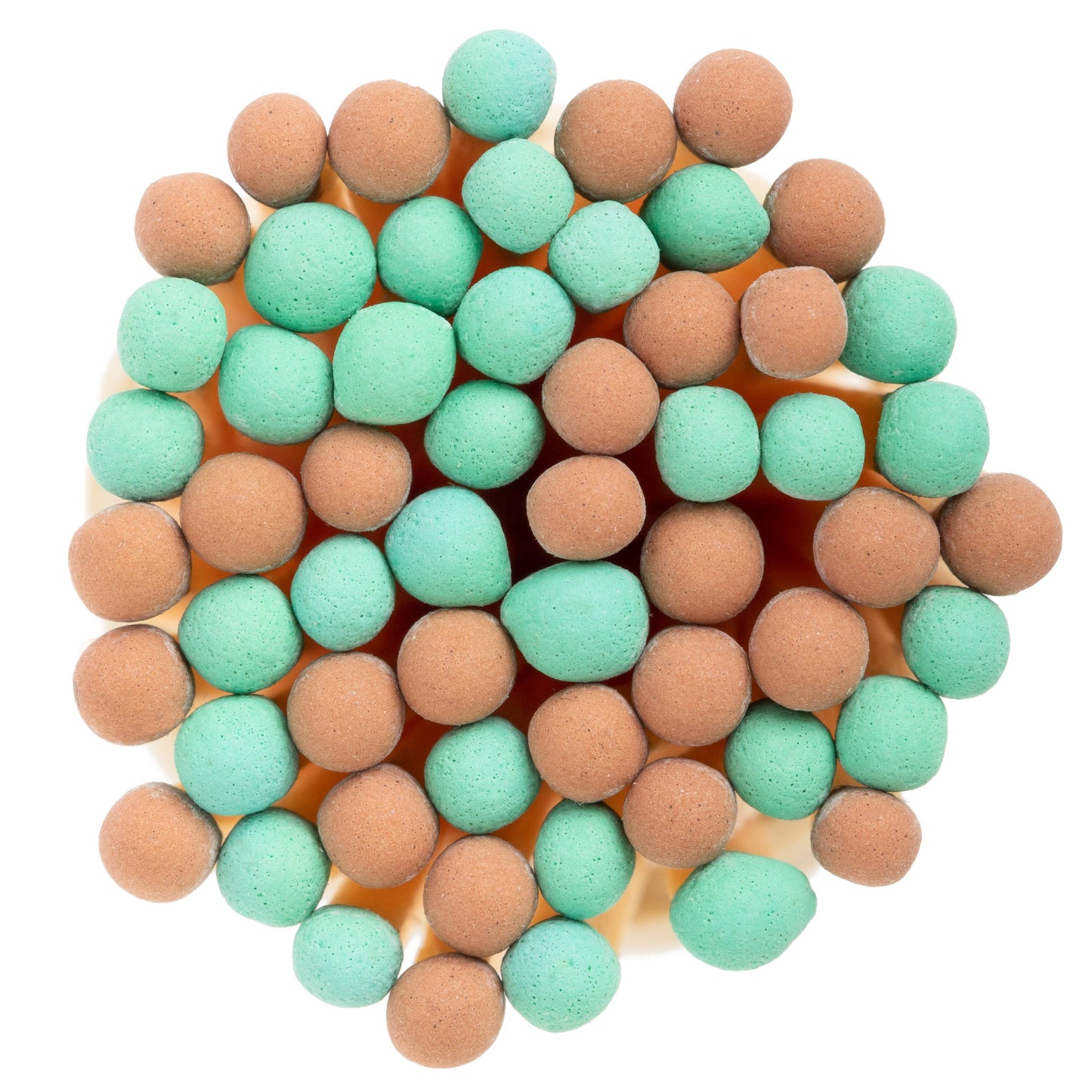 Cerillas de chocolate y menta en tubo de corcho mediano.