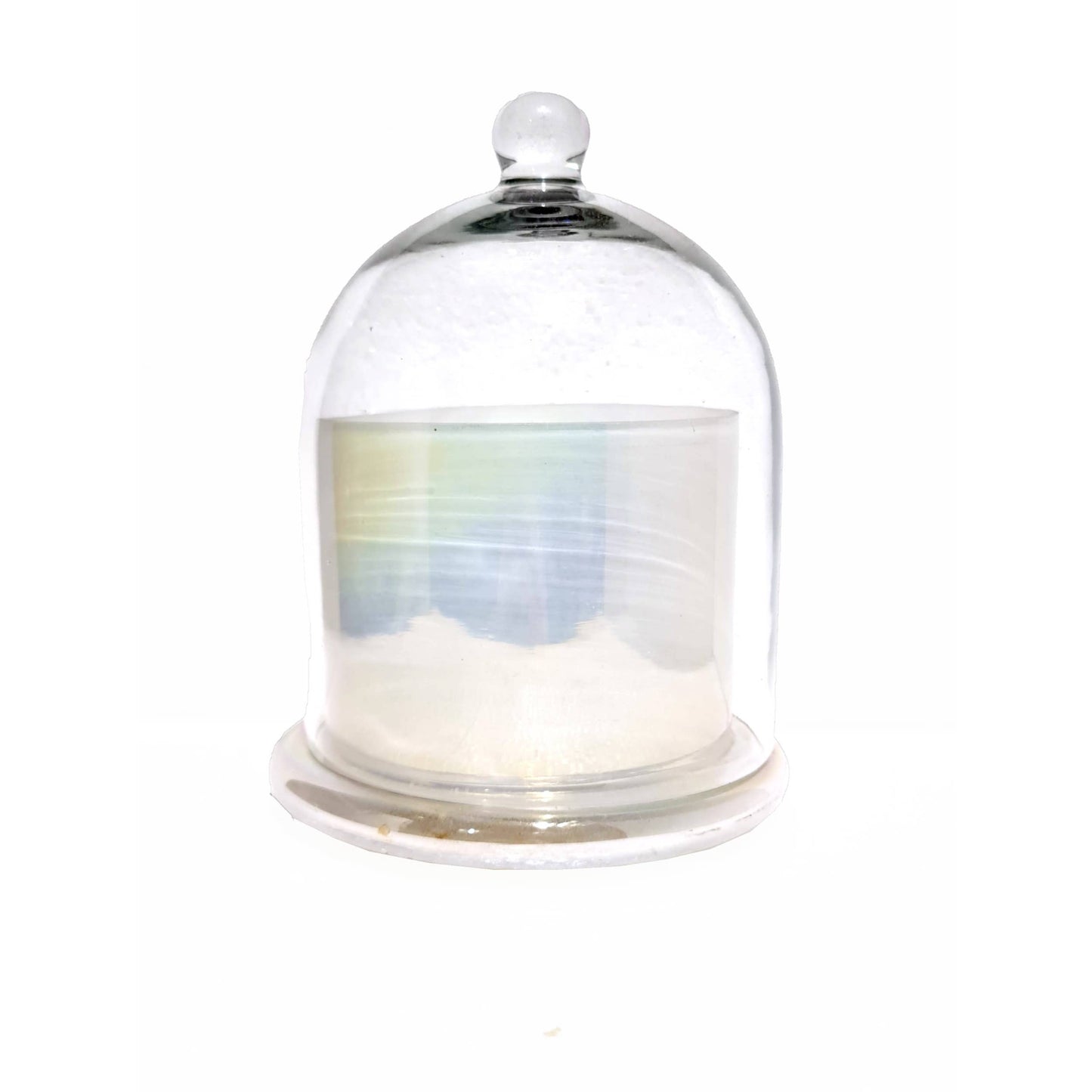 White Glass Jar With Cloche-5 in.