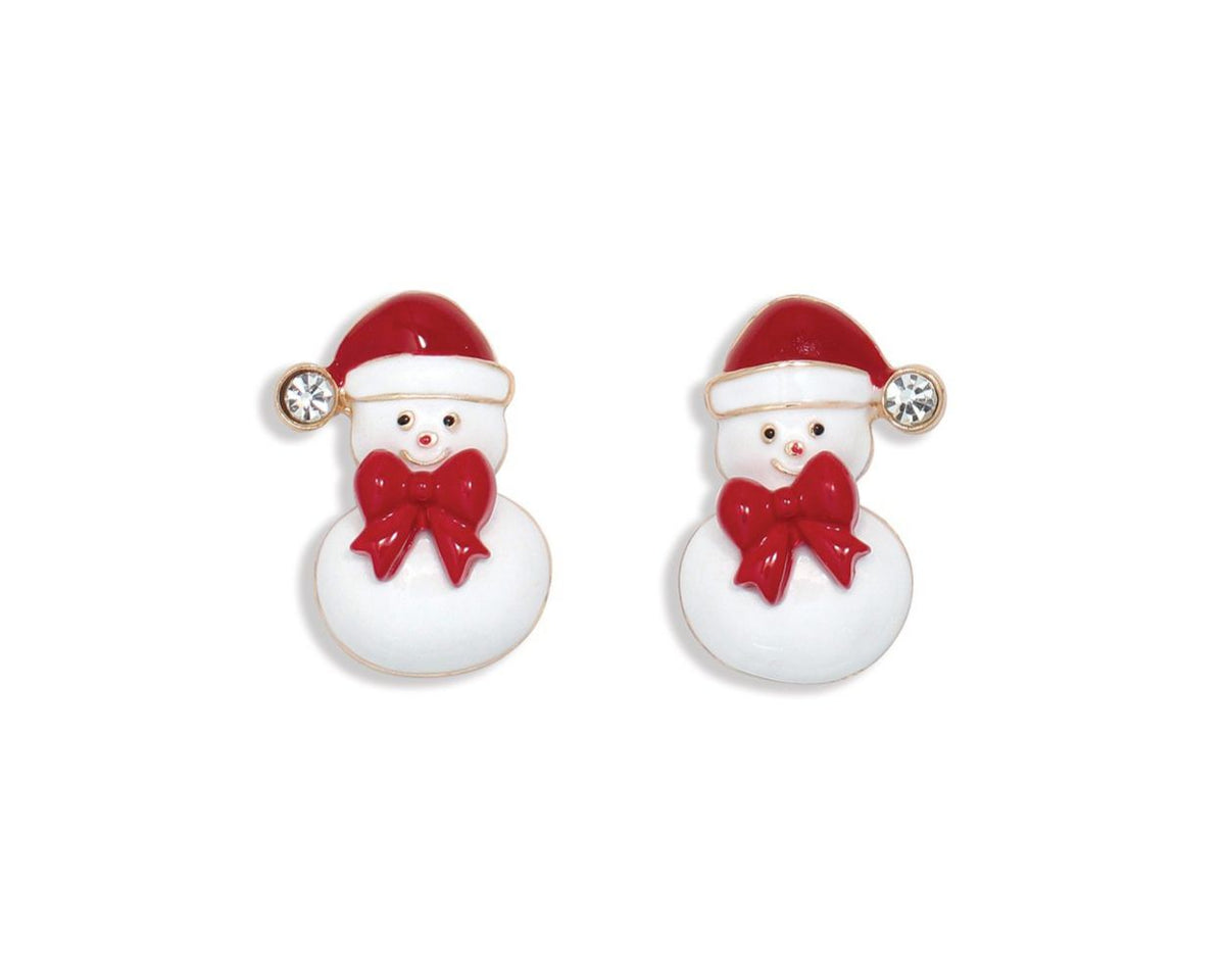 Dandy Snowmen with Bow Ties Earrings