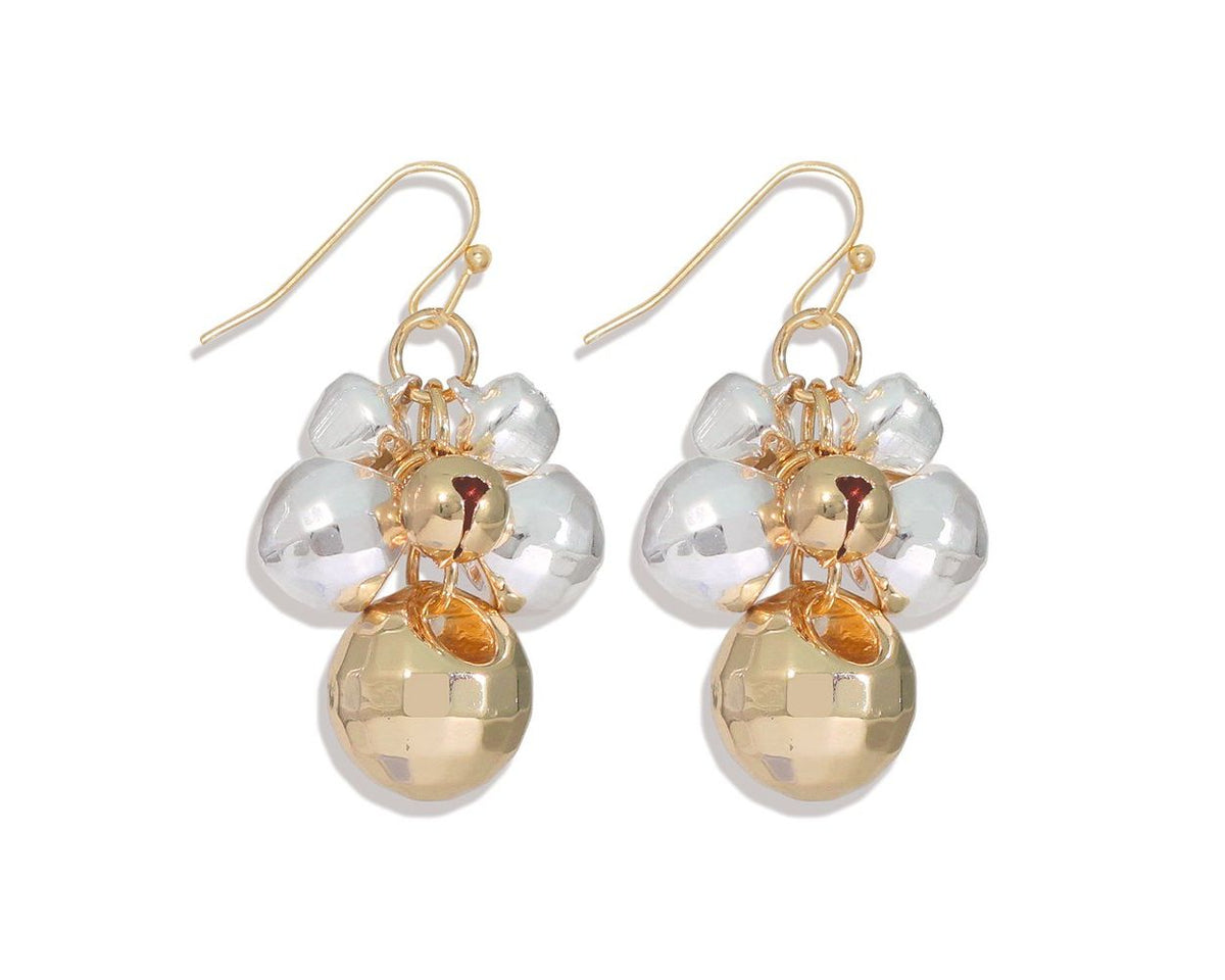 Silber and Gold Holiday Jingle Bell Earrings