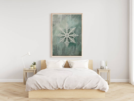 Decoración de limón rosa - Impresión artística de copo de nieve vintage SOLAMENTE