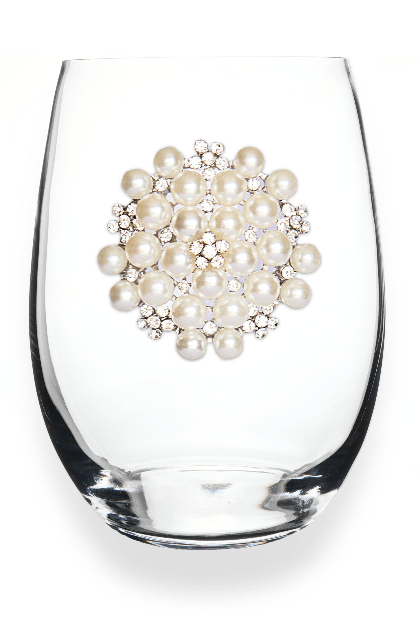 Rd Diamond Pearl Jewel Wine Glass