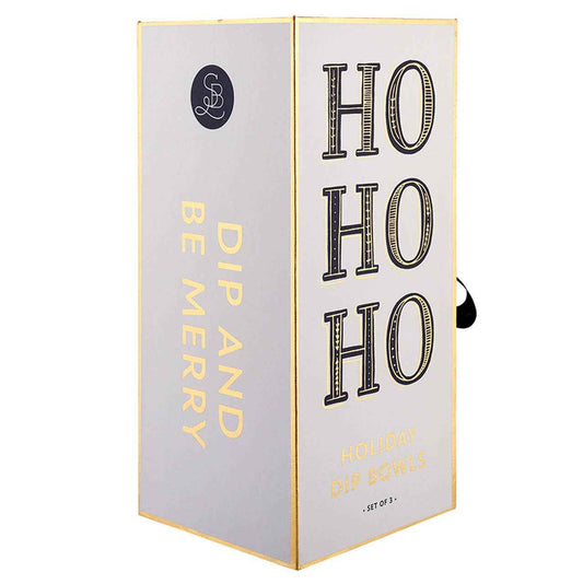 Gold Holiday Dip Bowls Book Box - Ho Ho Ho