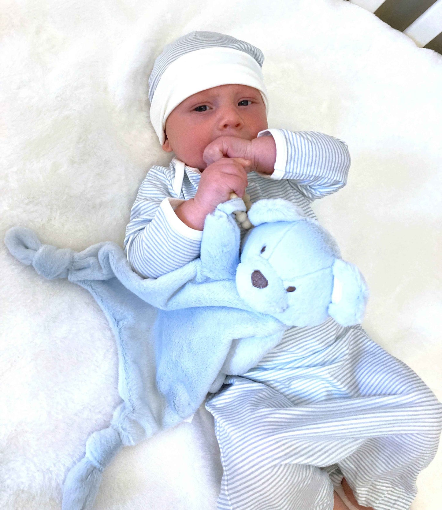 Barrett the Blue Bear Teether Blankie