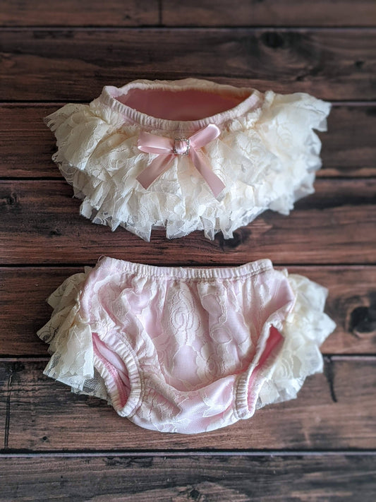 Pink Cream Lace Bloomers