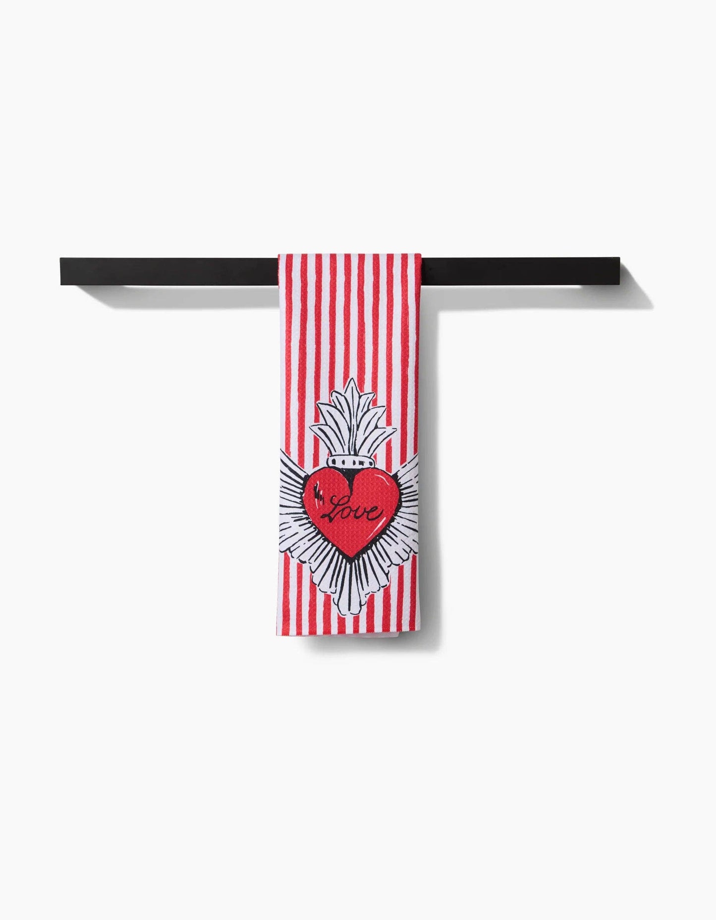 Geometry - Sacred Striped Love Hearts Tea Towel