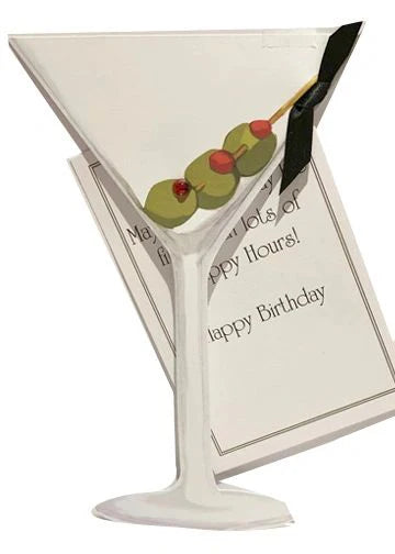 Martini with glitter greeting card