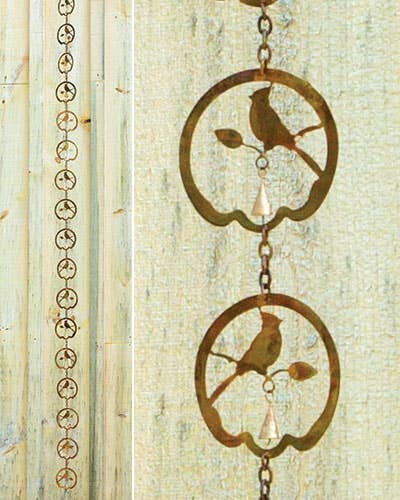 Flamed Bird w/Bell Rain Chain