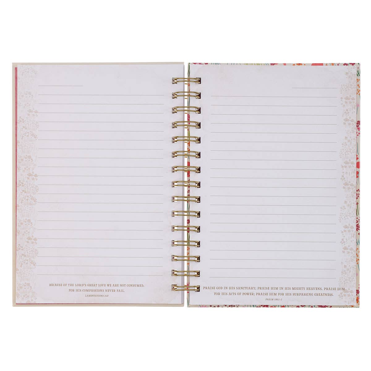 Journal Wirebound Cream Music/Floral Amazing Grace