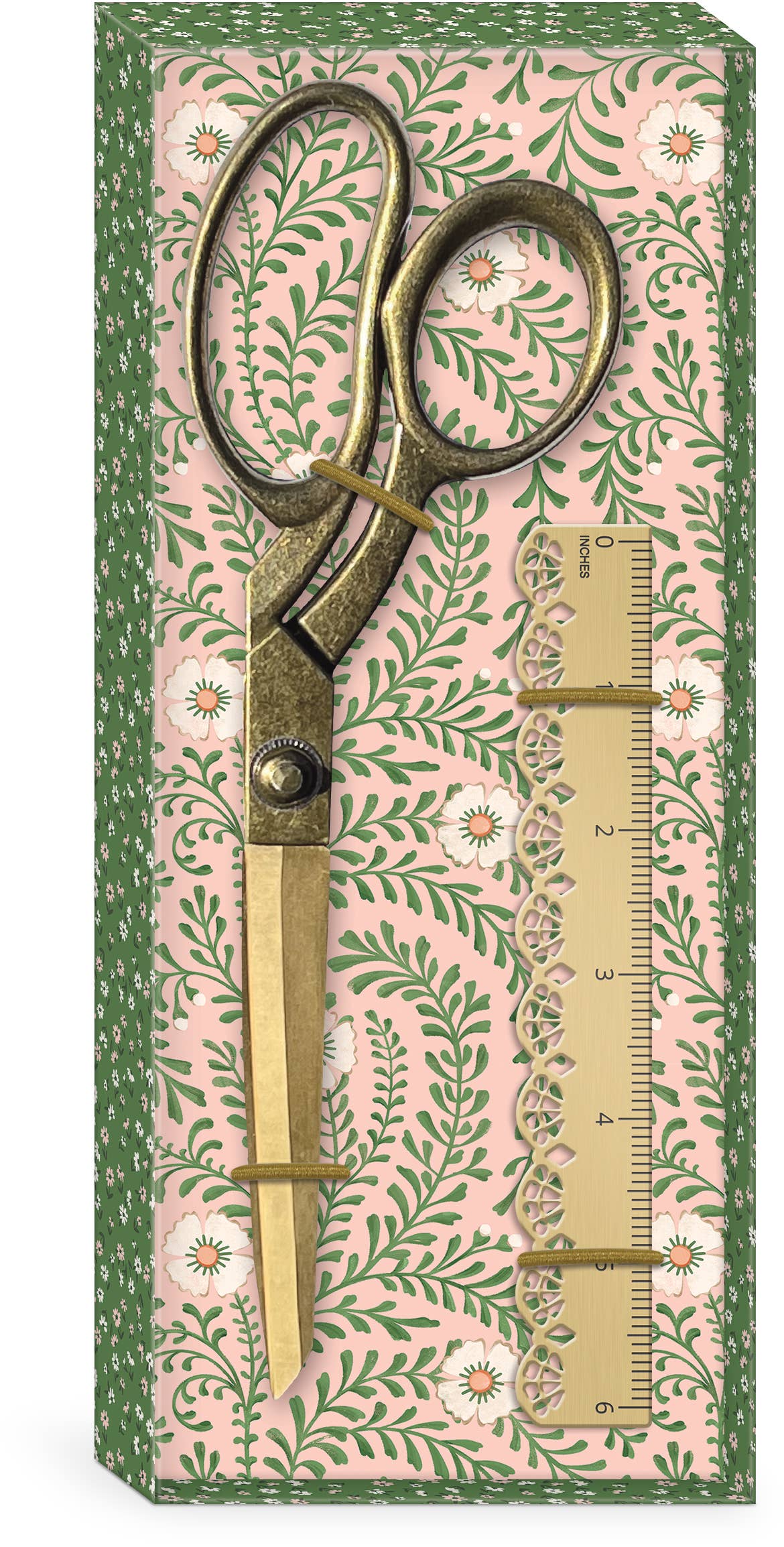 Antique Gold Scissor and Ruler Set