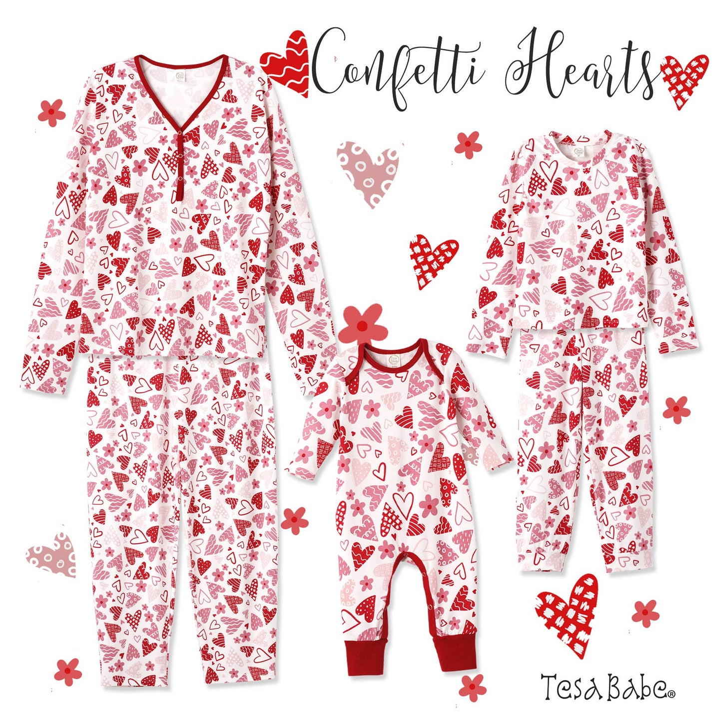 Tesa Babe - Baby Girl's Valentine's Day Hearts Bamboo Romper