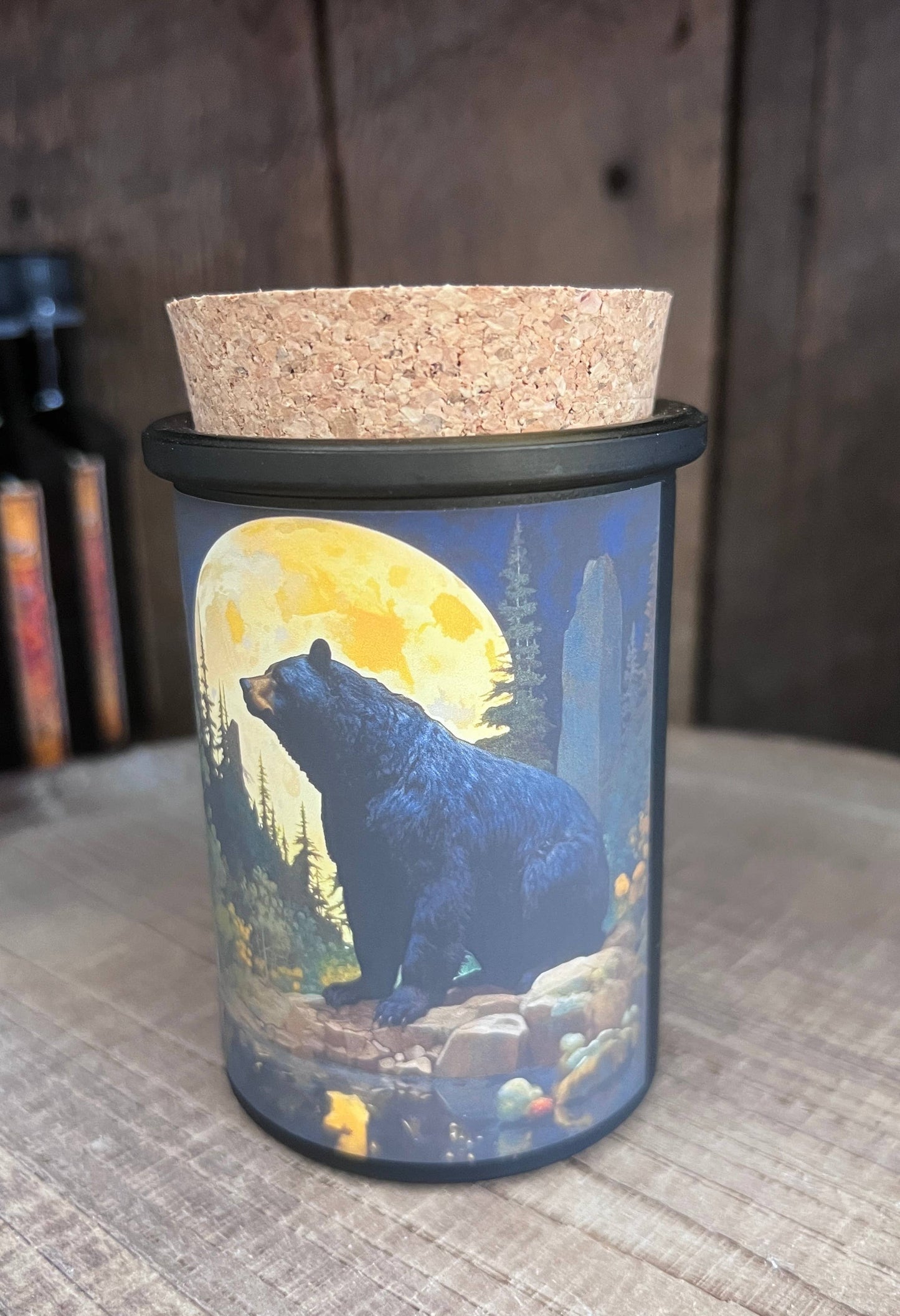 Art Nouveau Bears Art Candle Black Bear, Grizzly Bear Mtn