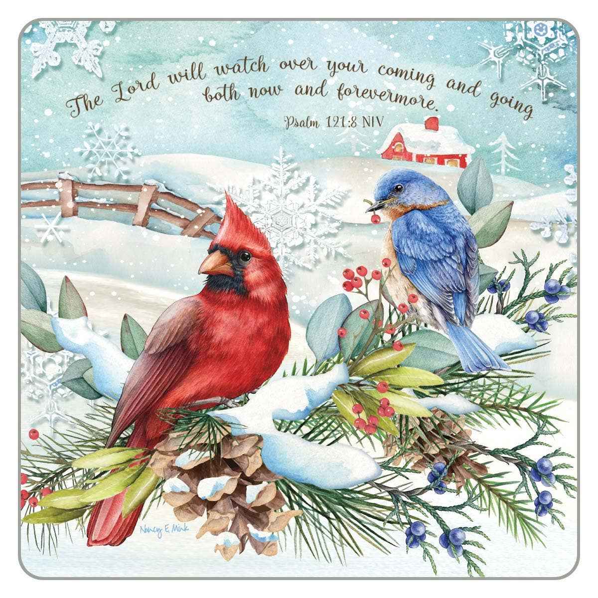 Legacy - Birds on Snowy Branch Faith Coaster